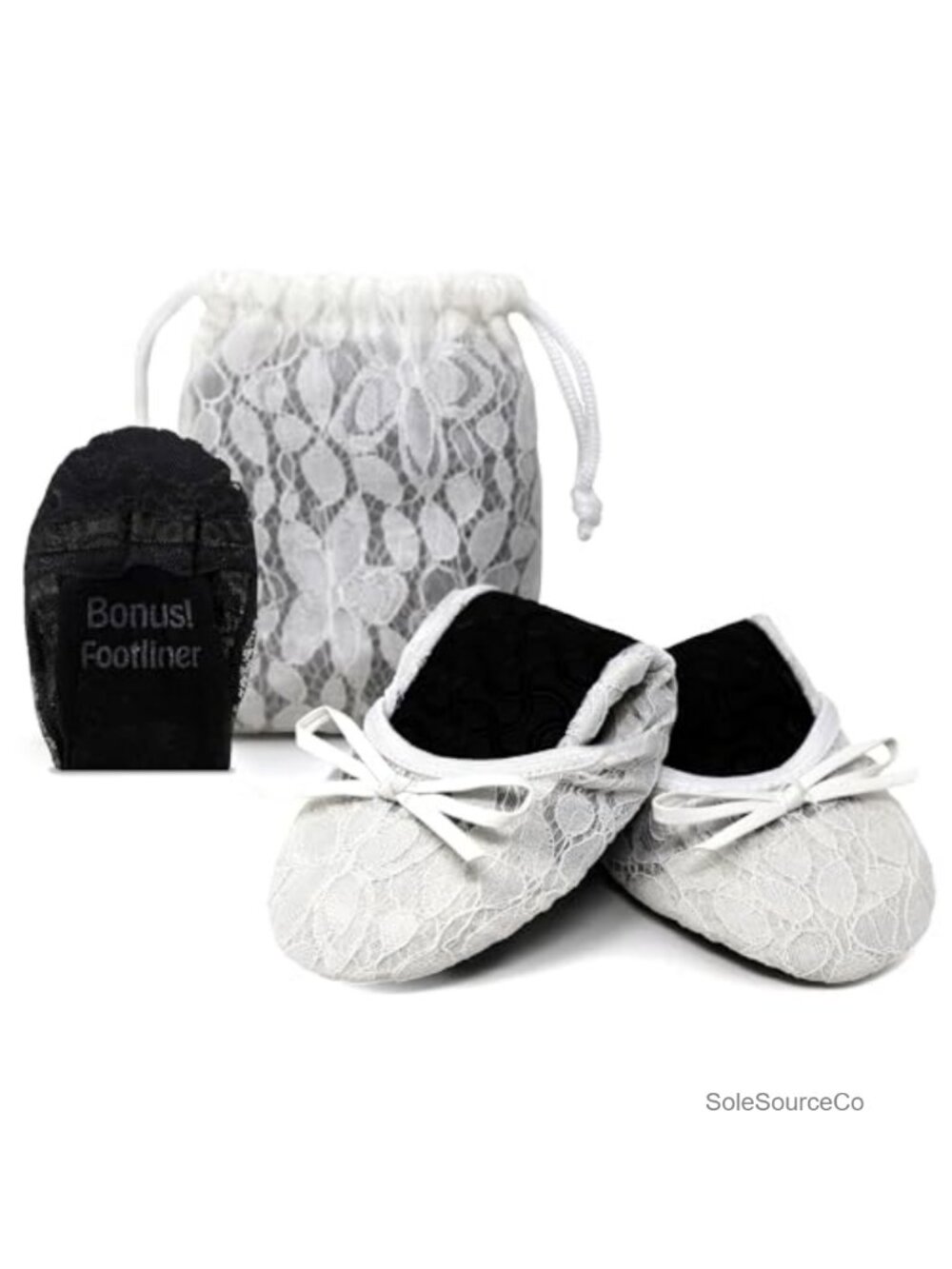 Lace Foldable Ballet Flats for Women Comfortable Wedding Bride Shoes